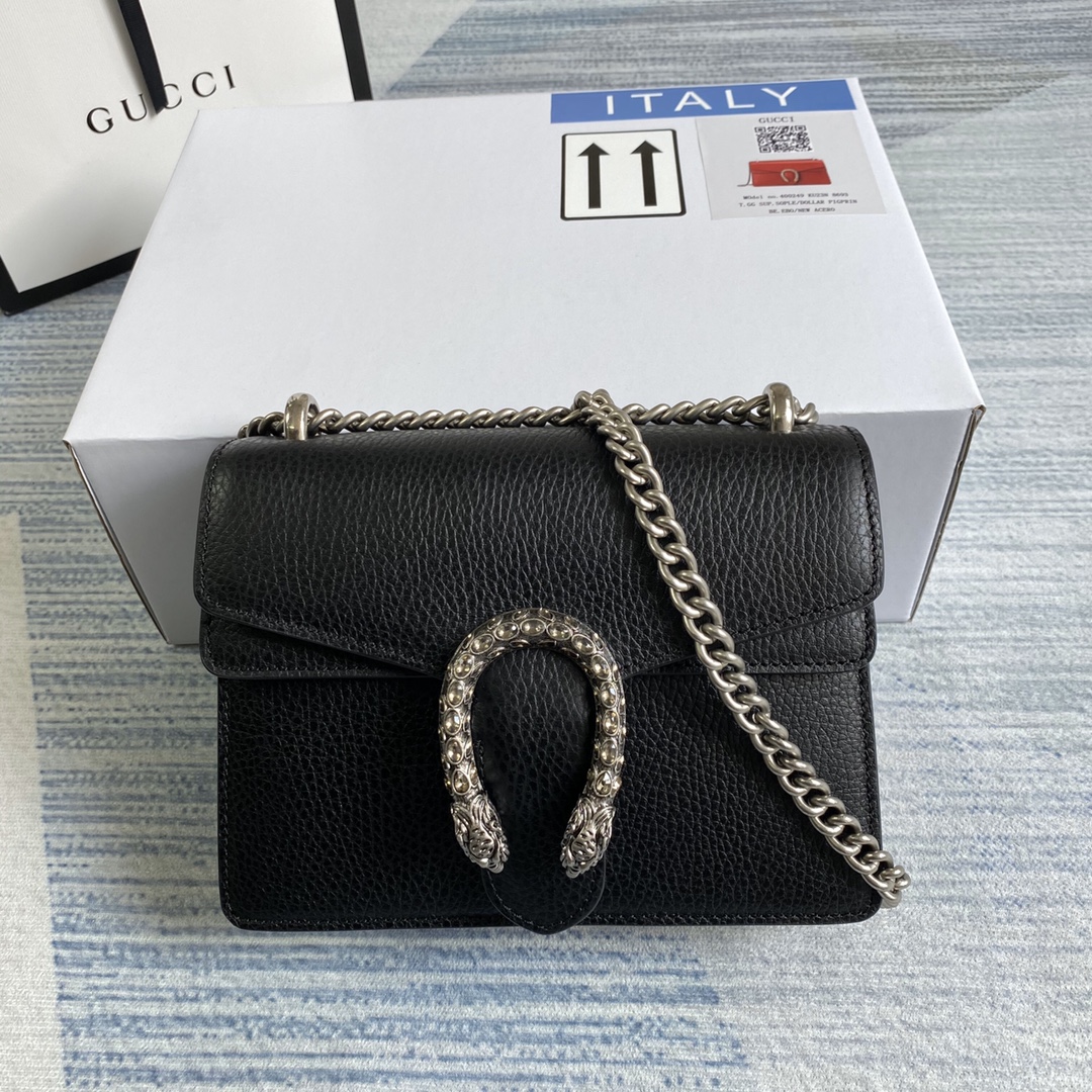 Gucci Dionysus Leather Mini Bag Black Shoulder Bag 421970